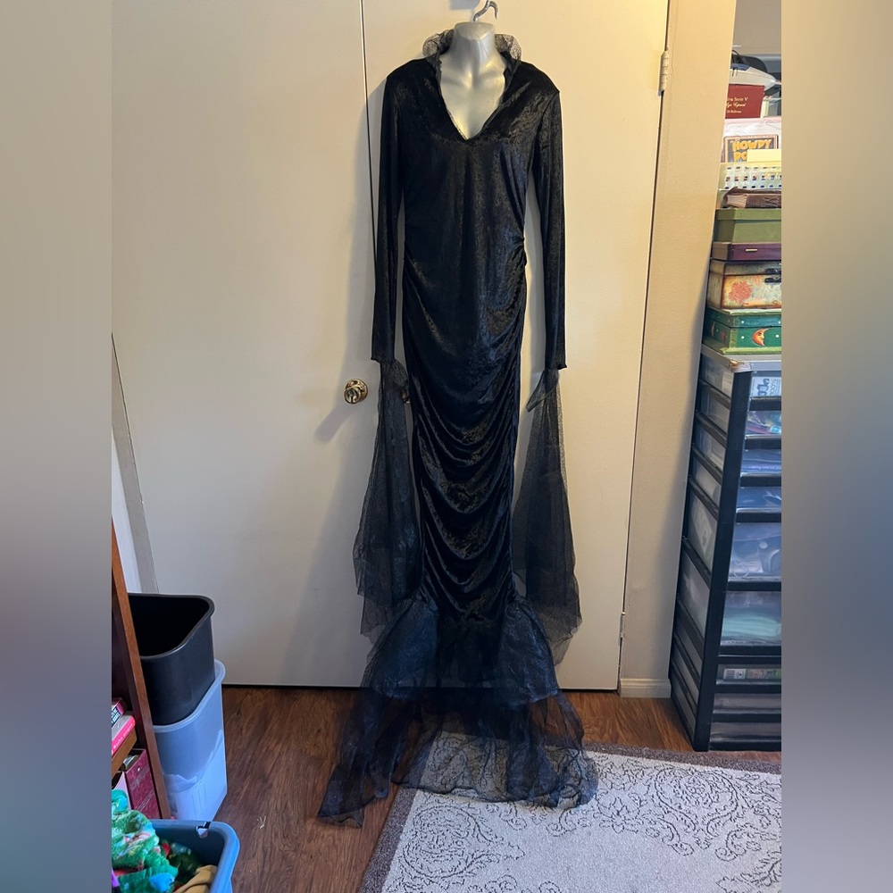 Adult macabre mistress costume/ morticia Addams/ Elvira Halloween costume